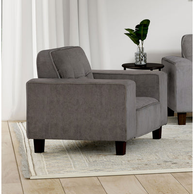 Dana Charcoal Upholstered Track Arm Tufted Accent Chair