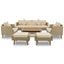 GO 6-Pieces All Weather PE Wicker Sofa Set with Double Cushions, Brown