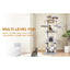 78.8 in Light Gray Cat Tree Tower with Wide Base, Large Condo,  12 Sisal Scratching Post, Big Hammock,  Large Top Platform, Many landing Perch and Interactive toy