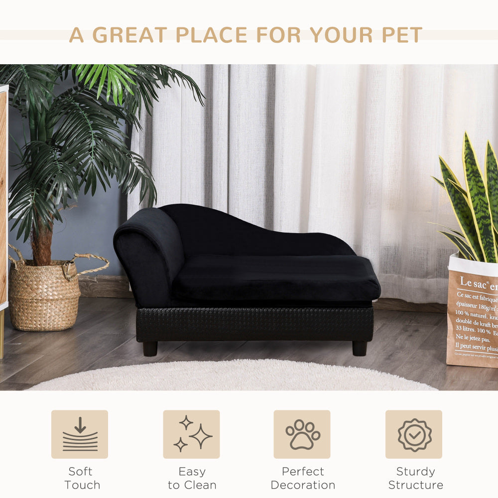 Pet Sofa Dog Sofa for Small Dogs with Storage, Black