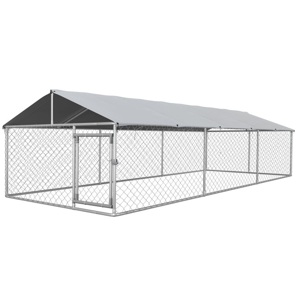Large-Sized Outdoor Dog Kennel with Waterproof UV Resistant Roof