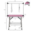 42" Folding Dog Pet Grooming Table Stainless Steel Frame Rubber Mat on Board with Adjustable Arm and Clamps pet dog Cat Grooming Table (PINK COLOR)