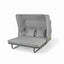 Outdoor Patio Daybed with Retractable Canopy and Detachable Pillows, Grey Rattan and Waterproof Fabric, 57'