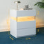 SunJet LED Nightstands 3 Drawer Dresser for Bedroom End Table with Acrylic Board LED Bedside Tables for Bedroom Living Room Bedside Furniture (White)