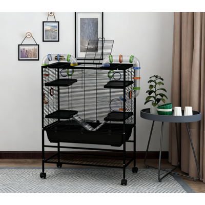 Small Animal Cage for Syrian Hamster, Gerbil Cage with Tubing System