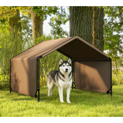 Portable Dog Tent Water Resistant for Outdoor Shade Protection, Brown