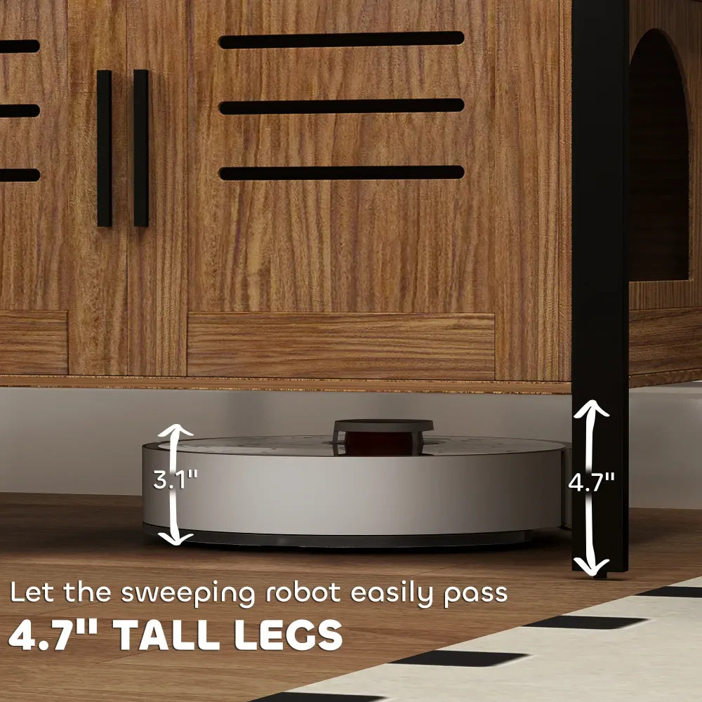 31.5"L x 17.7"W x 19.7"H Cat Litter Box Enclosure with Tall Legs,