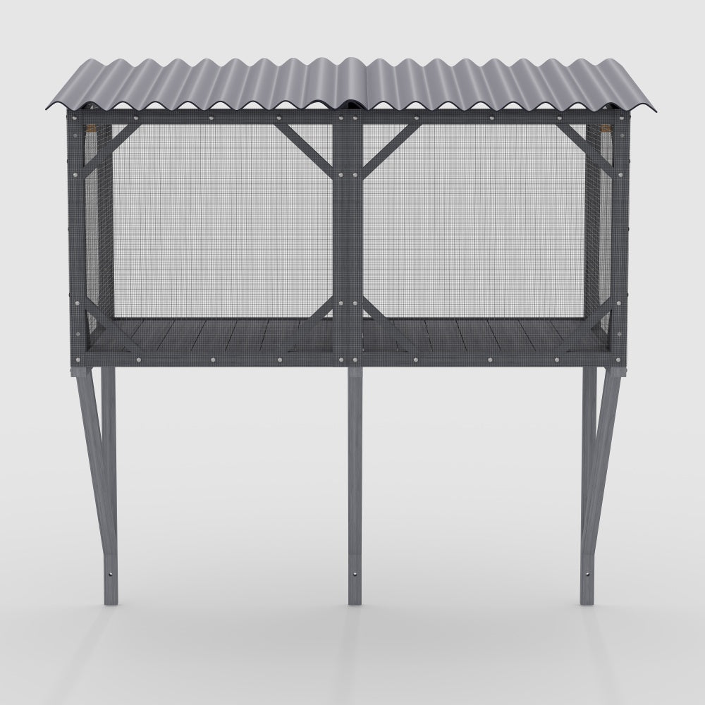 Cat Window Box, 43.3" Catio Outdoor Cat Enclosure with Bug Proof Net for Sunbathing, Napping & Viewing, Window Perch for Large Indoor Cats - All Weather Use, Cat Cage