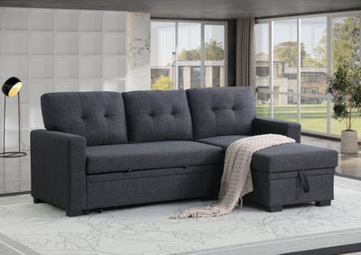 Elegant Storage Sofa: Cotton Linen & Fiber Foam Combo