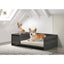 Enrica Ash Gray 47"W Modern Comfy Pet Bed with Cushion and Side Storage Compartment
