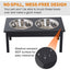 PawHut 23" Wooden Heavy Duty Dog Food Bowls Pet Elevated Feeding Station -Black