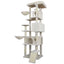 84 in Beige cat tree tower with large condo sisal scratching post big hammock and top platform