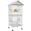 Convenient Bird Cage,Metal Bird Cage Feeder with Rolling Stand Perches Food Containers Doors Wheels