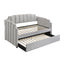 Dove Grey Tufted Back Twin Daybed with Trundle