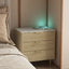SunJet Nightstand with Charging Station, Smart Nightstand with Night Light, Modern Night Stand with Bookshelf, Bedside Tables with Storage Cabinet for Bedroom, Wood