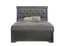 Blaze Upholstered Modern Style Queen Bed Made with LED Headboard & Wood in Metallic Gray