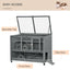 Wooden 3-Tier Hamster Cage Hutch Box with Ladder Wheels, Dark Gray