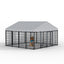 Large Dog Kennel Outdoor Pet Pens Dogs Run Enclosure Animal Hutch Metal Coop Fence with Roof Cover. 18.9'L x 9.61'W x 6.23'H.