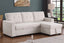 Lucca II 84.5'W Beige Woven Fabric Reversible Sleeper Sectional Sofa with Storage Chaise