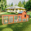 122＂Large Wooden Chicken Coop,Outdoor Hen House with Nesting Box ,Wire Fence Poultry Cage