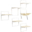 PawHut 6-pc Modern Cat Wall Shelves for Indoor Cats, Height Adjustable Jumping Platforms & Cat Hammock, Cat Shelves and Perches for Wall-Mounted Cat Tree, Cat Climbing Shelf Set, Cream