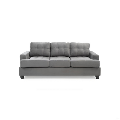 Sandridge G513A-S Sofa, Transitional Design, Gray Micro Suede, 79x34x36 inches