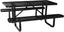 72' Expanded Metal Rectangular Picnic Table, Black With Umbrella Hole