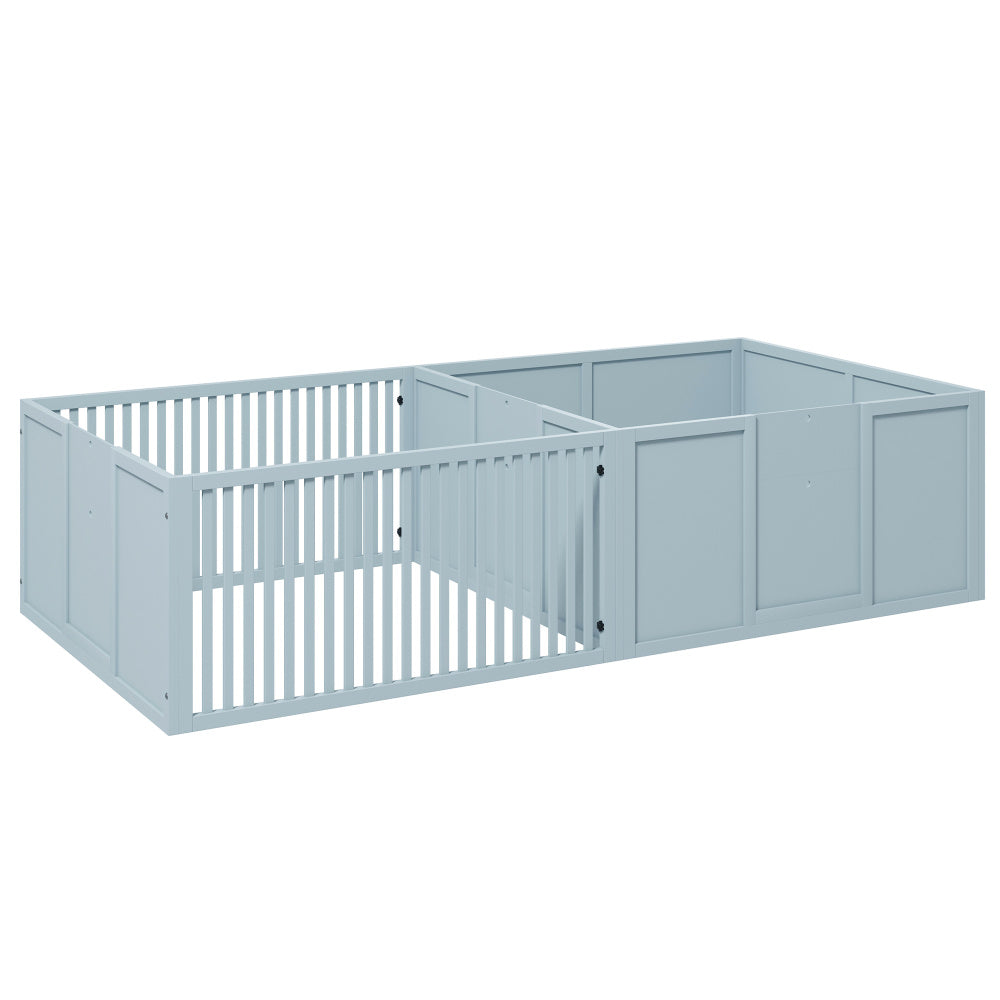 PawHut Whelping Box for Dogs Built for Mother's Comfort, Dog Whelping Pen with Removable Doors, Puppy Playpen for Indoors, Newborn Puppy Supplies & Essentials, 81" x 39" x 20", Gray