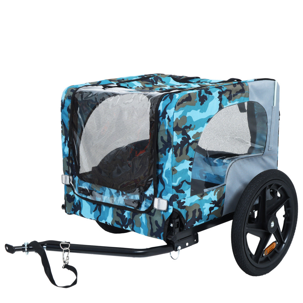Pet Bike Trailer Dog Cart for Bicycle, Suitable for Small and Medium Pets, Easy Folding Cart Frame, Quick Release Wheel, Non-Slip Floor, Internal Leash