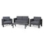 Teak Acacia Wood Loveseat and Coffee Table Set with Cream Cushions