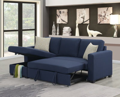 Blue Reversible Pop-Up Sleeper Sectional