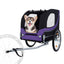 Large Folding Bike Trailer for Dogs – 66LB Capacity All-Terrain Pet Carrier, Durable Steel Frame for Cycling, Jogging, Camping & Outdoor Adventures, Black- Purple