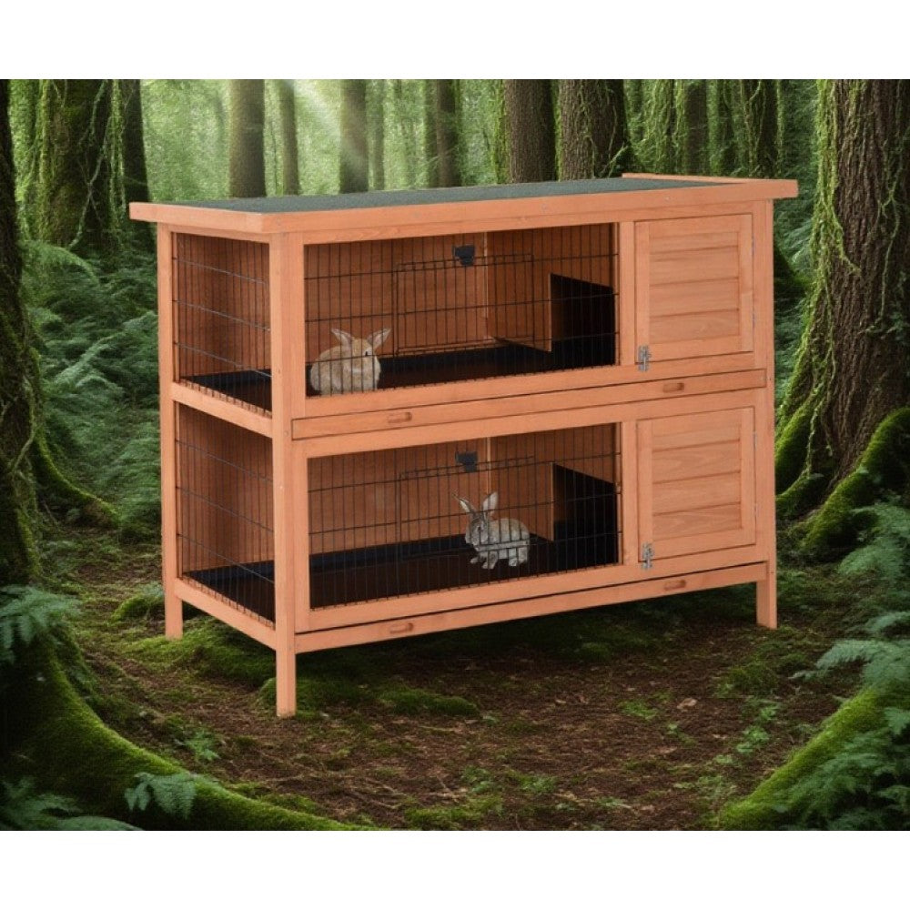 Rabbit Cage Outdoor, Wooden Outdoor Rabbit Hutch, Small Animal Habitat
