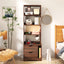 SunJet Night Stand with Bookshelf, Night Stand with 2 Storage Drawers for Bedroom