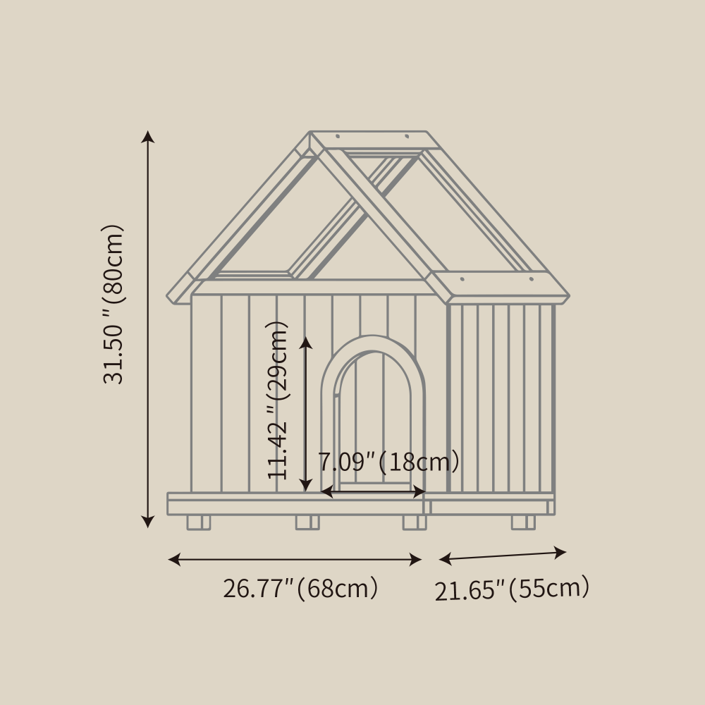 Transparent Roof Pet House with Floral Carving  FSC-Certified Cedar Indoor Shelter for Cats & Small Dogs 24*22*32