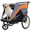 2-in-1 Bike Trailer & Push Cart for Pets - Detachable Bike Hitch & Push Handle Included - Quick Release Wheel, Internal Leash, Dual Cup Pockets and Underneath Storage Bag,  Holds Pets Up to 100 lbs