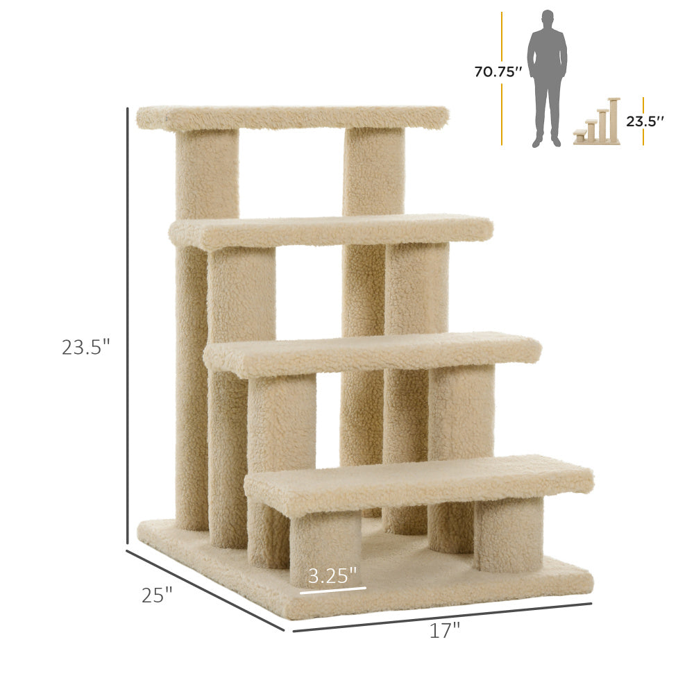 Cat Tree Multi-Level Carpeted Cat Scratching Post Pet Stairs