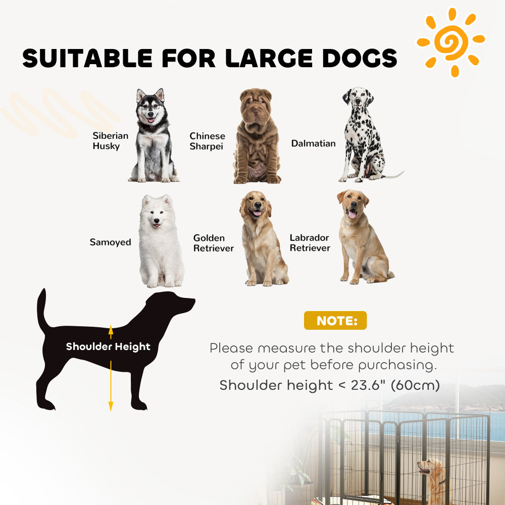 39 Inch Exercise Pen, 8 Panel Metal Pet Fence for Medium and Large Dogs, Black