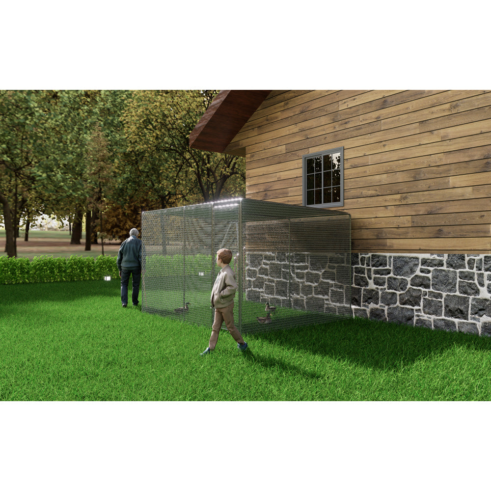 Chicken Coop 9.8x6.5x6.5FT Chicken Run Pen for Yard . It can also be used as a Large Bird Cage or a cat house and other pet cages. Outdoor Bird Aviary Parrot Cage without Perch.The net is green .