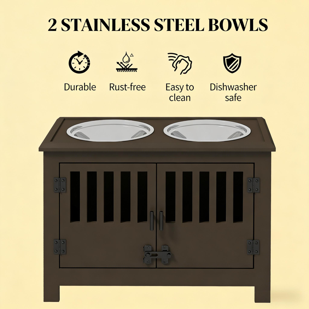 Modern Style Dog Feeding Station,Dog Food Storage Cabinet