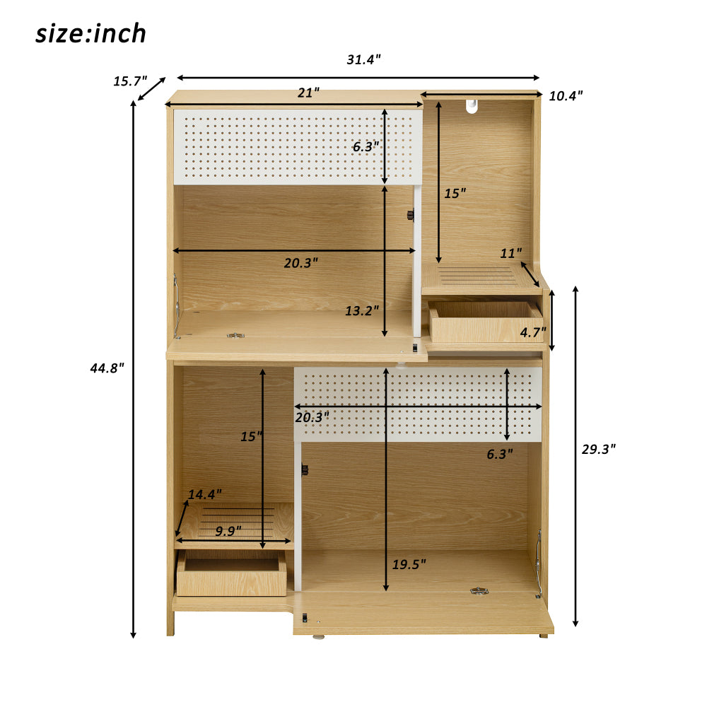 Modern 2 IN 1 Cat Furniture, Cat Litter Box Enclosure Side Table, Cat House with Storage, for 2 Small-Medium Sized Cats
