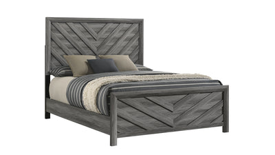 Denver Modern Style King Bed Made with Wood in Gray