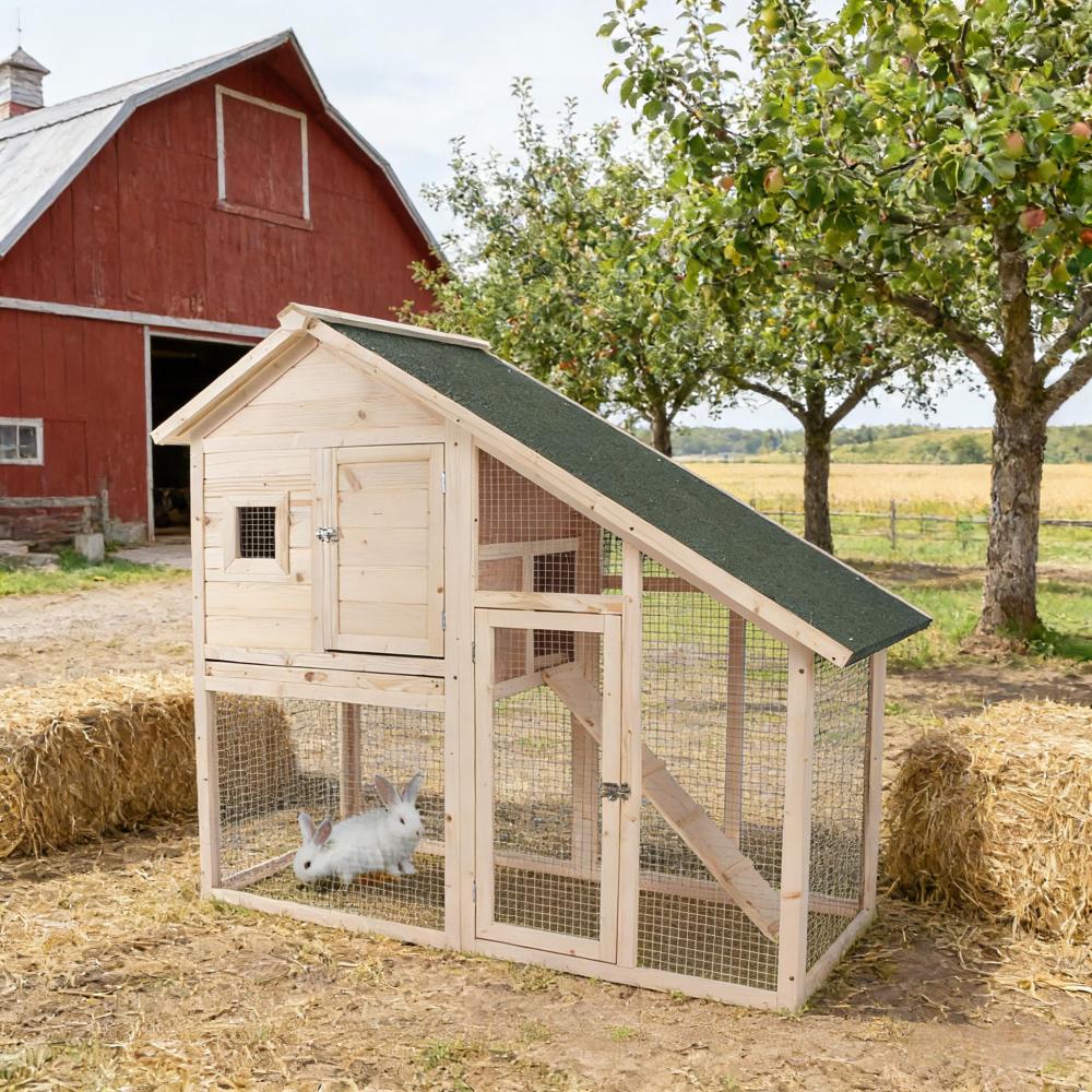 Bunny Cage,Weatherproof Rabbit Hutch,Spacious Pet House