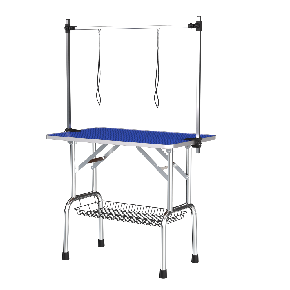 Large Grooming Table for Pet Dog and Cat with Adjustable Arm and Clamps Large Heavy Duty Animal grooming table, 42''/Blue