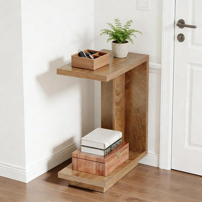 SunJet C-Shaped Bedside Table,Stylish Side Table