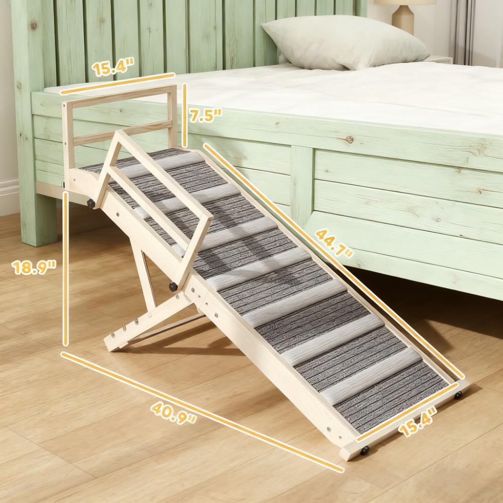 Dog Step with Side Rails Dog Ramp, Folding Pet Ramp