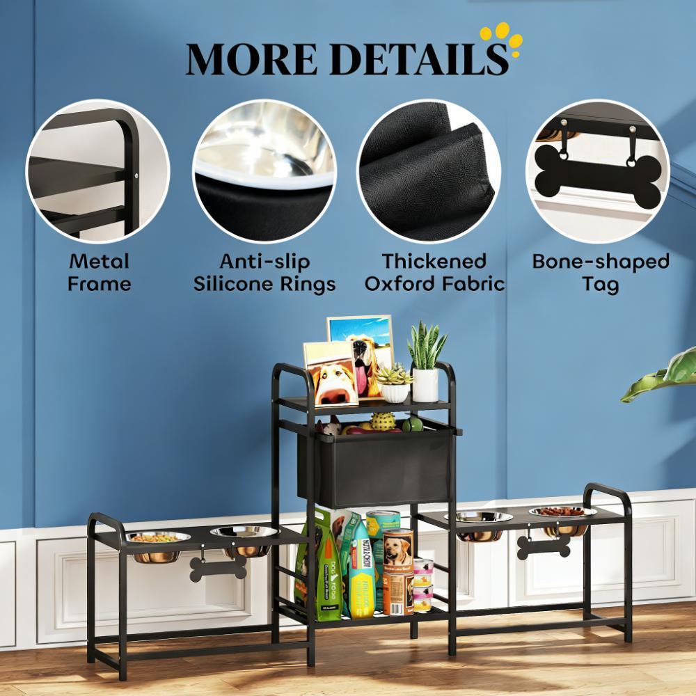 Pet Feeding Station,Height Adjustable Dog Bowl Stand