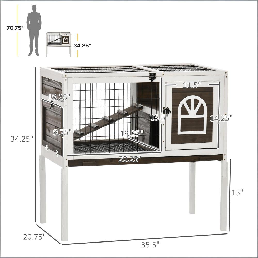 Spacious Pet House,Wood Rabbit Hutch