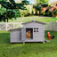 Outdoor Free-Range Wooden Chicken Coop with Asphalt Roof, Leak-Proof Pull-Out Tray, Secure Predator Defense, Nesting Box with Easy Access, Multiple Front & Side Doors