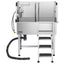 38" Dog Grooming Bath Tub Stainless Steel w/ Stairs Faucet Showerhead